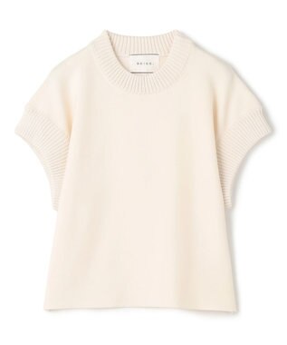 BEIGE， 【洗える・Oggi 11月号掲載】LAURA / ドライタッチ異素材リブニット Ecru