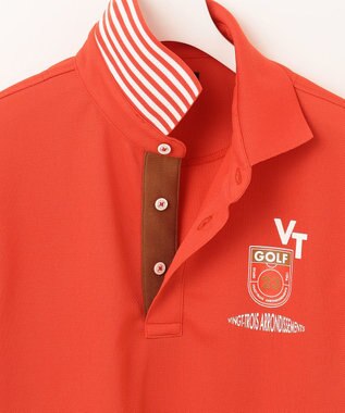 23区GOLF 【MEN】【吸水速乾/UVカット】エイトロックポロシャツ オレンジ系