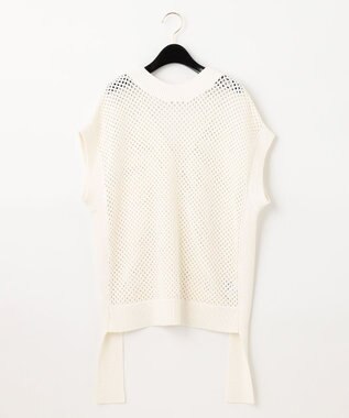 GRACE CONTINENTAL メッシュ2wayニットトップ ホワイト