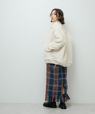 Green Parks 異素材コンビスタンドボアブルゾン Ivory