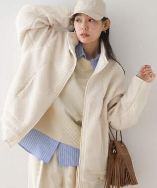 Green Parks 異素材コンビスタンドボアブルゾン