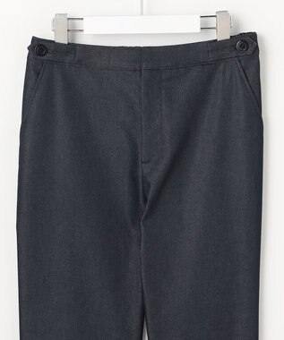 J.PRESS LADIES L 【WEB限定カラーあり】TCシャンブレーサテンST テーパード パンツ ネイビーシャンブレー系