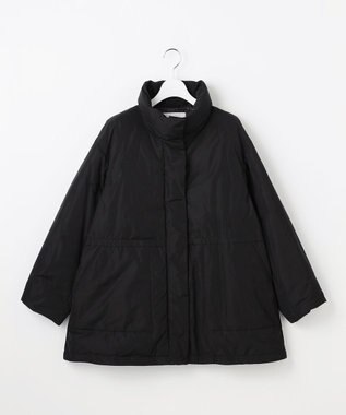 自由区 L 【17号サイズまで展開・カタログ掲載】マイクロタッサーダウンスタンドカラー コート ブラック