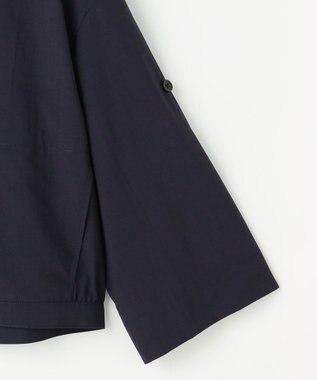 自由区 ファンクショナルブロード ノーカラーブルゾン ネイビー