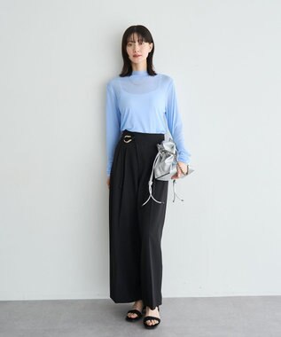YECCA VECCA ハイネックシアートップス Blue
