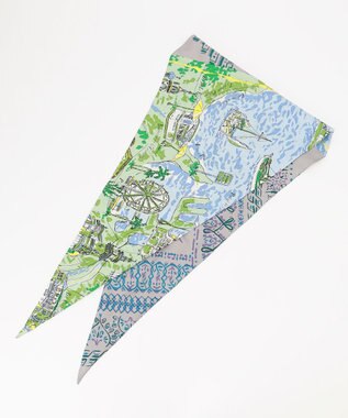 23区 manipuri ダイヤ型 スカーフ スカイブループリント