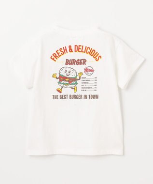 ANY KIDS バックプリント 半袖Tシャツ オフホワイト（ハンバーガー）