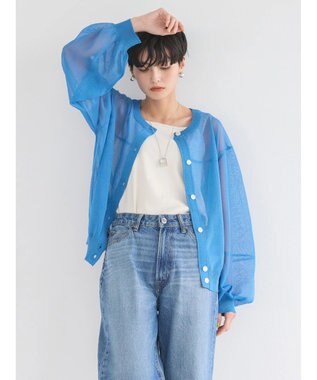 AMERICAN HOLIC 接触冷感２ＷＡＹシアーニットカーディガン Blue