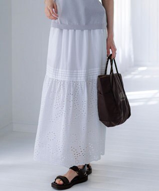 23区 S カットワークエンブロイダリー スカート