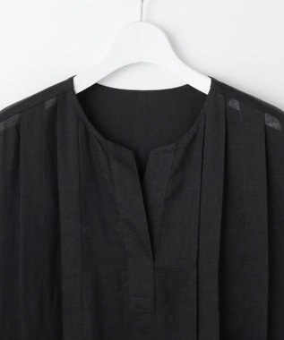 自由区 【カタログ掲載・接触冷感・洗える】シアーラミーローンフレンチスリーブ ワンピース セピア