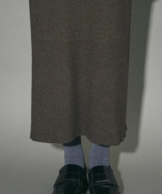 Green Parks フリルベルト付ニットワンピース Bordeaux