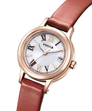 CITIZEN 【クラシカルなソーラーテックモデル】小ぶりなケースに赤いバンドがアクセントの腕時計