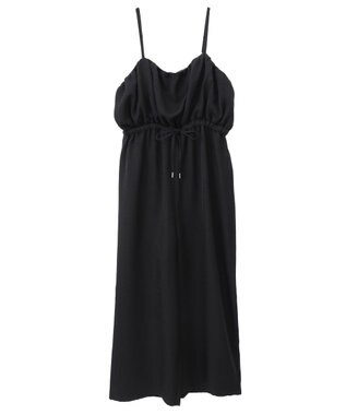 Green Parks 胸元バルーンウエストリボンサロペット Black