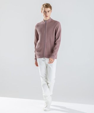 JOSEPH HOMME 【新柄】 ヴィスコースリンクス　ハイネックジップアップカーディガン ピンク系