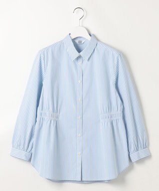 J.PRESS LADIES S 【WEB限定カラーあり】コンパクトエステネージュ シャーリング ブラウス 【WEB限定】サックスストライプ系2