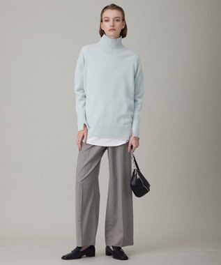 ICB 【新色追加・WEB限定カラーあり】 ソフトカシミヤミックス ハイネックニット フォグブルー系