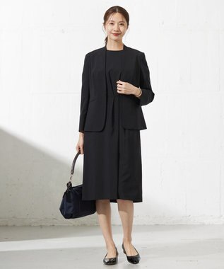 J.PRESS LADIES S 【セットアップ対応・洗える】DRYウーステッド ワンピース ブラック系