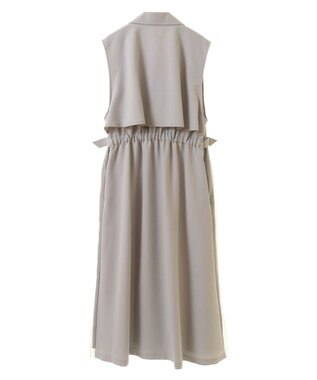 earth music&ecology サイドプリーツジレンチ グレー