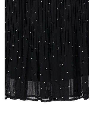 Green Parks シフォンプリーツスカート Dot Black