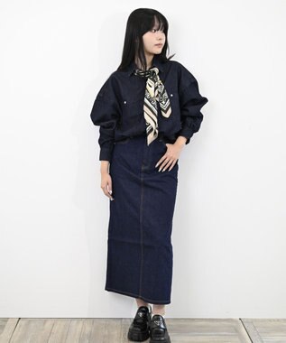 LENO DENIM SKIRT　デニムマキシスカート INDIGO