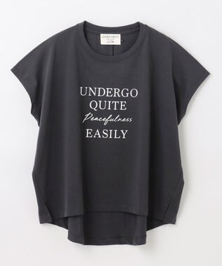 ANY 【UVケア/接触冷感】チュニック丈半袖ロゴTシャツ チャコール