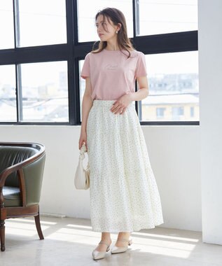 Feroux スクリプトプリント Tシャツ ピンク系