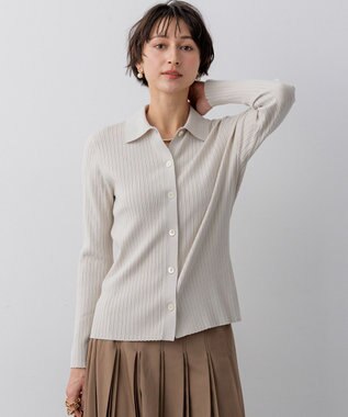 23区 【先行予約】ワイドリブ ポロニット カーディガン