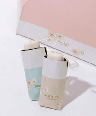 MOONBAT 【WEB限定/一級遮光99.99%】晴雨兼用折りたたみ日傘 ポール&ジョー(PAUL & JOE ACCESSOIRES)クリザンテーム/バイカラー 雨の日OK 遮熱 簡単開閉 UV 晴雨兼用 ベージュ