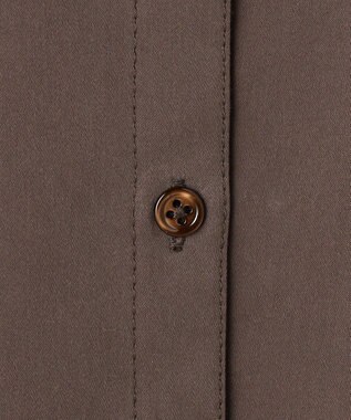 自由区 ブラッシュドコットンサテン シャツ ダークブラウン