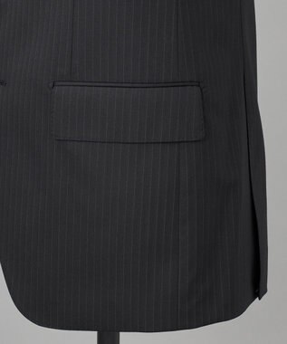 GOTAIRIKU 横に伸びる【TasmaniaWool/タマニアウール】ストレッチ スーツ（ブラックストライプ） ブラック系1