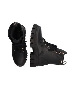 INTER-CHAUSSURES 【BUSSOLA】防水レースアップショートブーツ ブラック