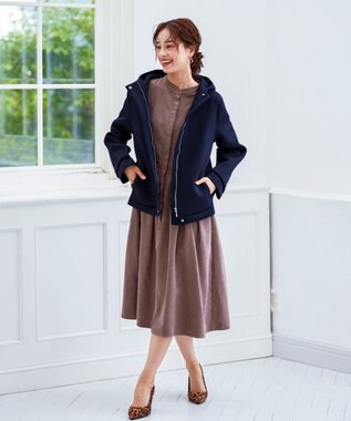 Tiaclasse ショートパーカーコート ネイビー