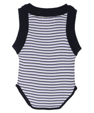 Green Parks デザインヘム配色ニットタンクトップ Blue