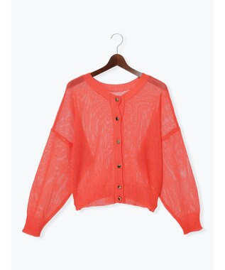 Te chichi 【WEB限定カラーあり】ペーパータッチヤーン2wayメッシュニット レッド