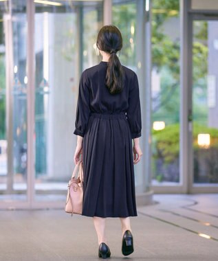 Tiaclasse 【洗える】ラッフルフリルワンピース ネイビー