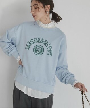 WEGO 【ANGIE VINTAGE】ピグメントカレッジロゴショートスウェット