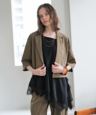 YECCA VECCA 2wayアシメデザインノースリーブブラウス Black