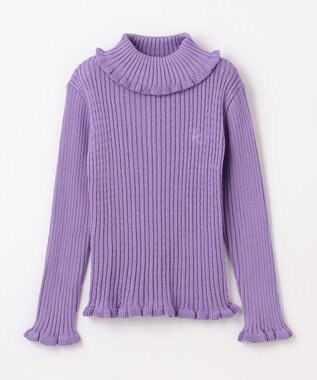組曲 KIDS 【110-140cm】リブ ニット ラベンダー系
