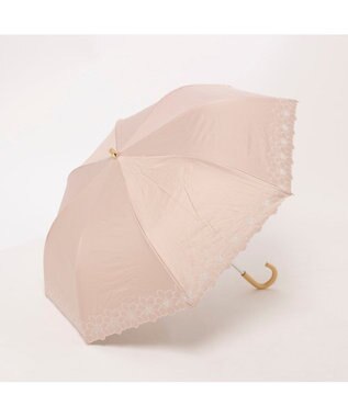 UNBILLION カシュネ cachenez / PUグレースフラワー刺繍トップレス2段折りたたみ傘
