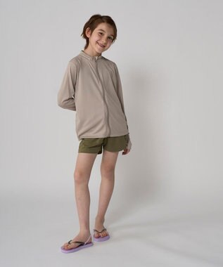 OP／FILA 【Ocean Pacific】フリルラッシュガード ベージュ