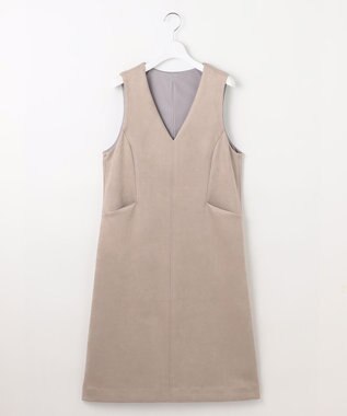 J.PRESS LADIES L 【洗える】スウェードダンボール ジャンパースカート グレージュ系