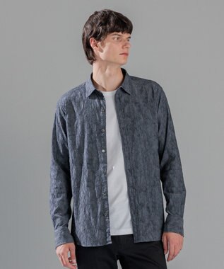 JOSEPH HOMME アブストラクトジャガード レギュラーカラーシャツ グレー系