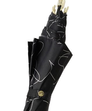 MOONBAT 【新色追加/耐風】ランバン オン ブルー 長傘 フラワー柄サテンジャガードプリント ブラック