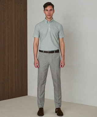 GOTAIRIKU 麻混・襟しっかり【洗える/通気性】ノルマンディーリネン ボタンダウンポロシャツ(25/26年モデル) グリーン系8