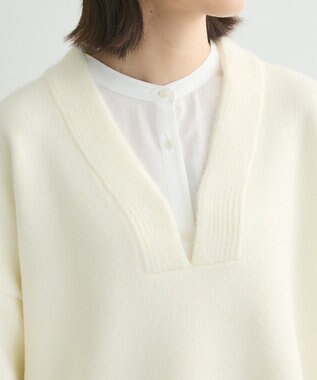 Green Parks ・Ｐｅｔｉｔ　Ｆｌｅｕｒ　深Ｖネックニットチュニック Off White