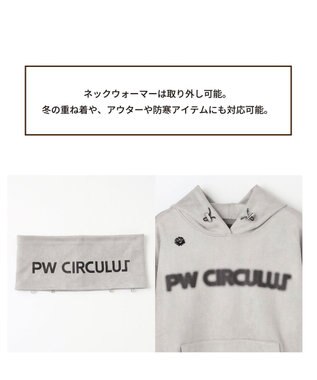 PW CIRCULUS 2025 NEW！【手洗い洗濯可】【WOMEN】キャットグラフィック スエードライク デタッチャブルフーディ ゴルフウェア レディース ホワイト系