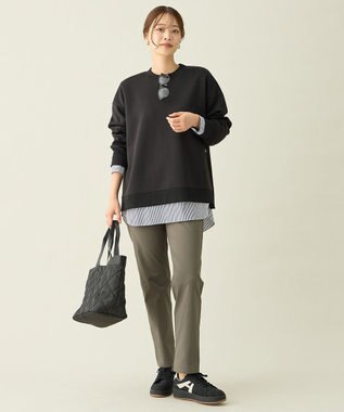 ANY L サイドドットダンボールトレーナー ブラック