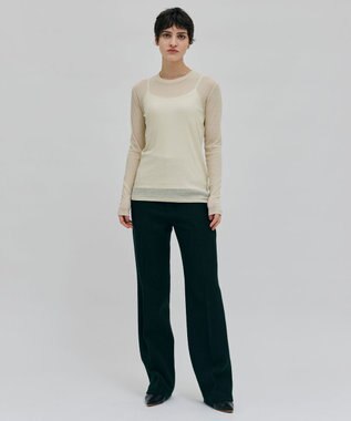 BEIGE， 【洗える】SORE / シアーコットンクルーネックカットソー Cream