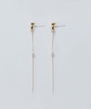 Phoebe 【金属アレルギー対応】ルミナスパールロングセラミックピアス　ゴールド ゴールド