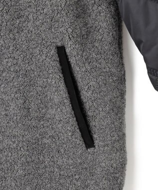 ICB L 【リバーシブル着用可能】 ラミネートパイルキルト ミドル丈コート チャコール系